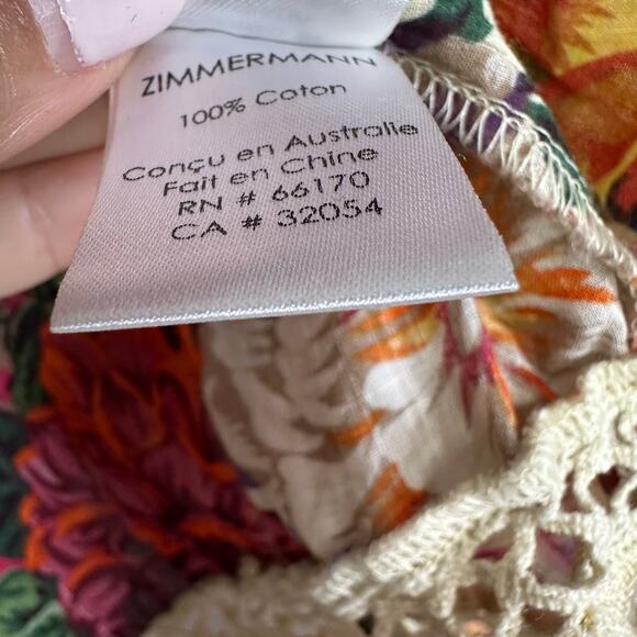Zimmermann Floral Sundance panelled eyelet smock Blouse size 1 /US 6 - Picture 6 of 11